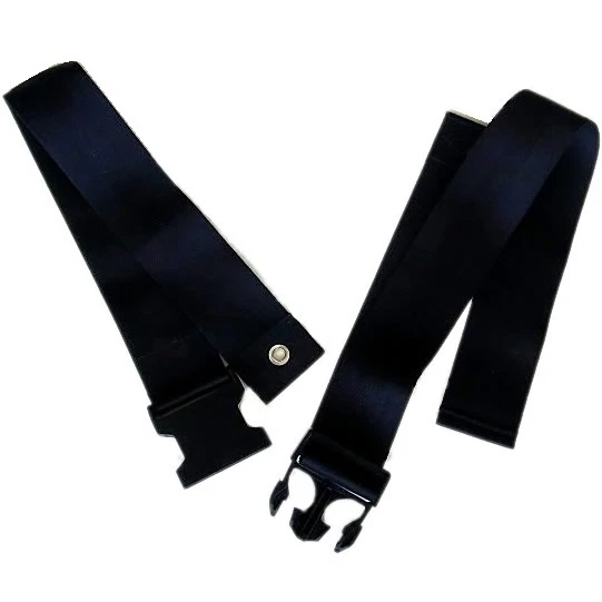 Wheelchair lap belt strap / safety seat belt - adjustable length, plastic buckle