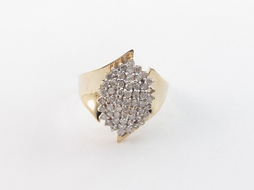 14k Yellow Gold Diamond Ring - A Fine Ring For Ladies - Picture 6 of 7