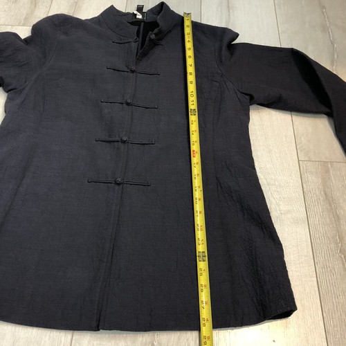 Eileen Fisher cotton Blend Mandarin style Loop Button Down Textured Jacket PL - Picture 13 of 15