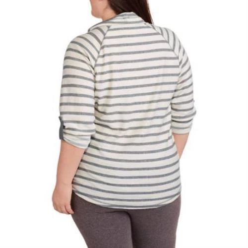 Danskin Now Women's Size 2X Orchid Stripe Cotton/Polyester Hoodie Top - Изображение 2 из 4