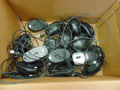 20 COMPUTER MOUSES WITH POWER CORDS 1 LINKSYS ROUTER #6795