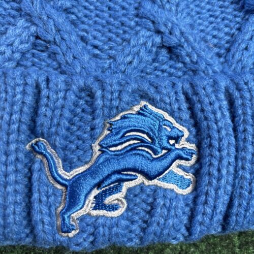 Authentic New Era Detroit Lions Women’s Luxe Cuffed Knit Beanie Cold Weather Hat - Picture 2 of 5
