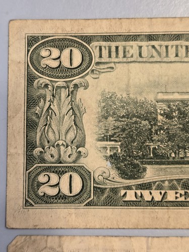 Lot of 2 Small Head $20 Twenty Dollar Bill Series 1969A & 1974 (Chicago, IL) - Picture 13 of 24