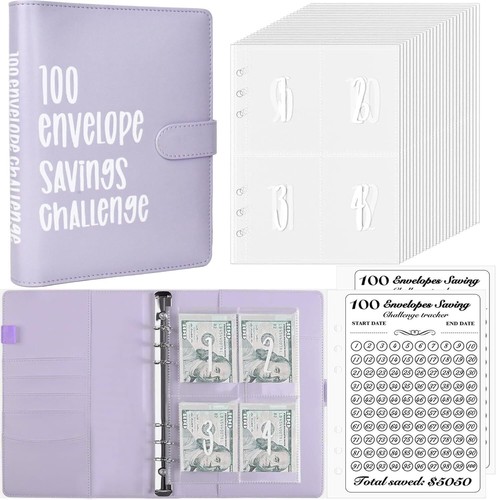 100 Envelope Challenge Budget Planner, $5,050 Money Saving Cash Challenge Book📚 - Picture 9 of 14