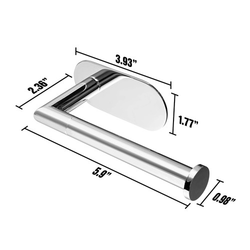HITSLAM Toilettenpapierhalter selbstklebend Chrom SUS 304 Edelstahl silber - Bild 6 von 7