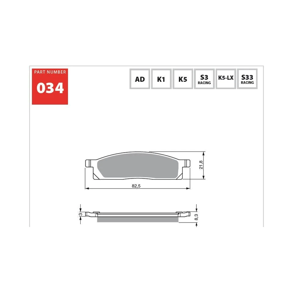 Подходит для Yamaha YZ80 '93-01 / YZ85 '02-18 тормозные колодки GOLDfren 034K5LX-077K5 - Изображение 2 из 4