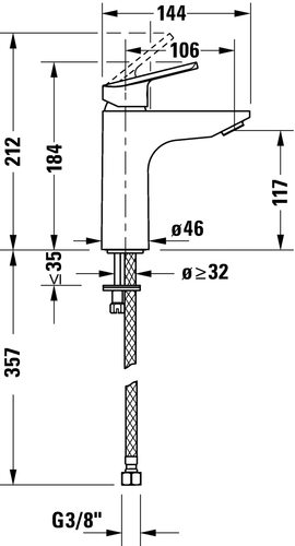 DURAVIT N.1 Einhebel Waschtischmischer M Einhandmischer Mischbatterie Wasserhahn - Bild 2 von 2
