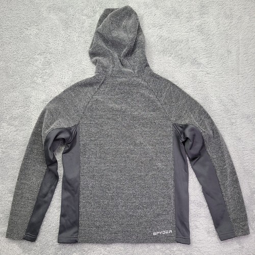 Spyder Jacke Herren M grau Stryke Strickpullover Sweater Hoodie 1/4 Zip Polyester - Bild 14 von 17