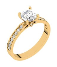 Lab Grown Genuine Diamond VS F 1.00 Ct Solitaire Anniversary Ring 14K Solid Gold