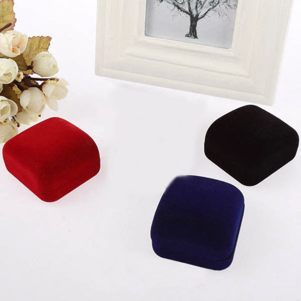 Samt Ringschachtel Ringschatulle Ringetui Ringbox Trauringetui Schmuckkästchen - Bild 4 von 4