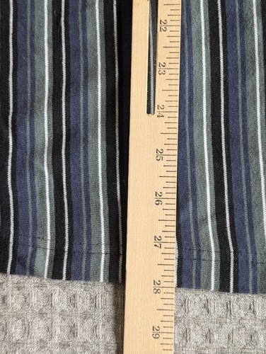 212 Degrees Polo Shirt Men Large Blue Black Striped 1/4 Zip Long Sleeve Vintage - Picture 9 of 10