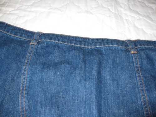 Westport  Slim High Waist Zip Up Flare  A Line Long 100%  Denim Jean Skirt 14 - Picture 7 of 8