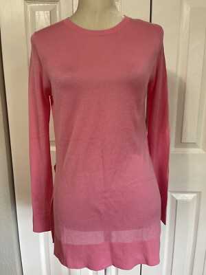 NEW H&M HM Long Sleeve Easy Fit Tunic Light Sweater Pink sz XS