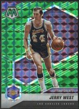 2020/21 Panini Mosaic JERRY WEST Green Mosaic Prizm Refractor Parallel Card #293