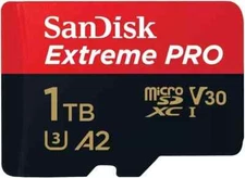 SanDisk Extreme Pro 1TB MicroSDXC UHS-I U3 A2 Memory Card & Adapter