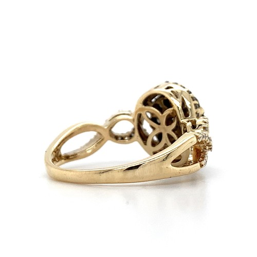 Le Vian 14k Honey Gold Chocolate Diamond Cluster W/ Vanilla Diamonds Ring - Picture 10 of 10
