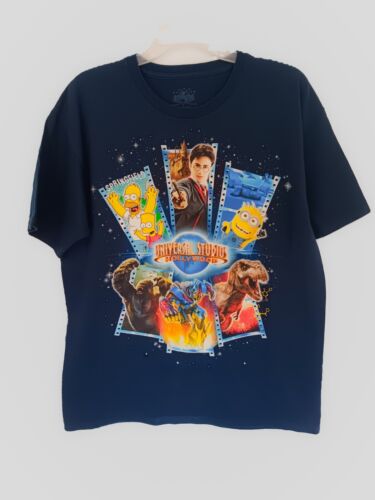 Universal Studios Dark Blue Hollywood Ride The Movies T-Shirt Size Lg.