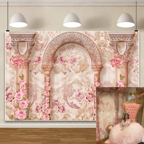 10x8ft Vinyl Elegant Floral Backdrops for Photography Vintage Abstract Patter...