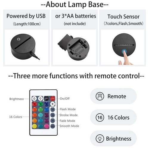 Lampara Led rgb Corazones LOVE enamorados efecto 3D multicolor decoracion regalo - Bild 3 von 4