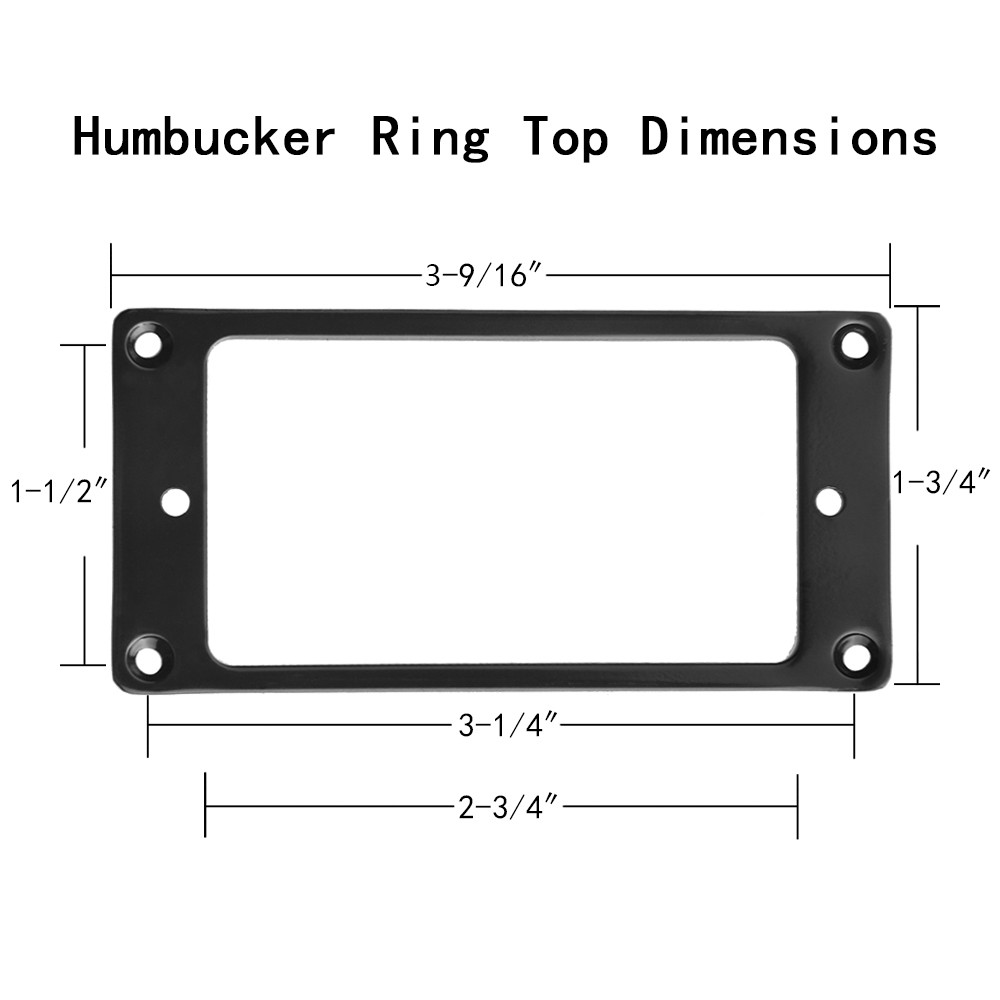 2 Pcs Flat Metal Humbucker Pickup Mounting Ring Black 634458517836 eBay