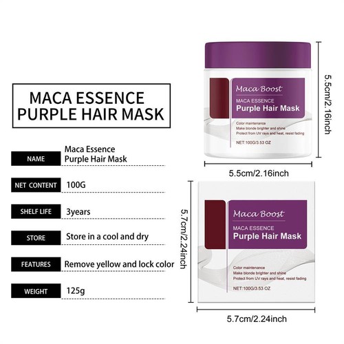 New Karseell Purple Hair Mask Maca Essence Deep Nourish Brighten Hair - Picture 12 of 13