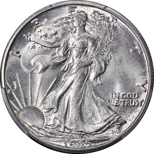 1945-D Walking Liberty Half PCGS MS65 Superb Eye Appeal Strong Strike