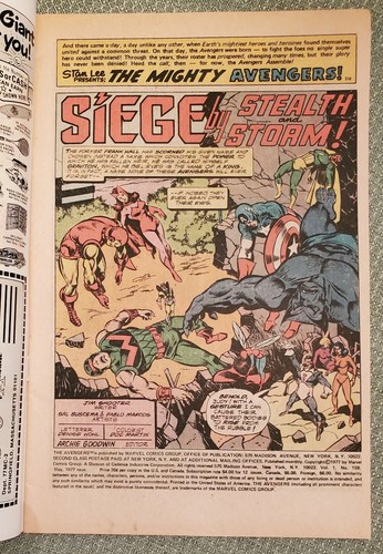 The Avengers #159, Siege by Stealth and Storm! Graviton, May 1977, Very Good - Picture 3 of 3