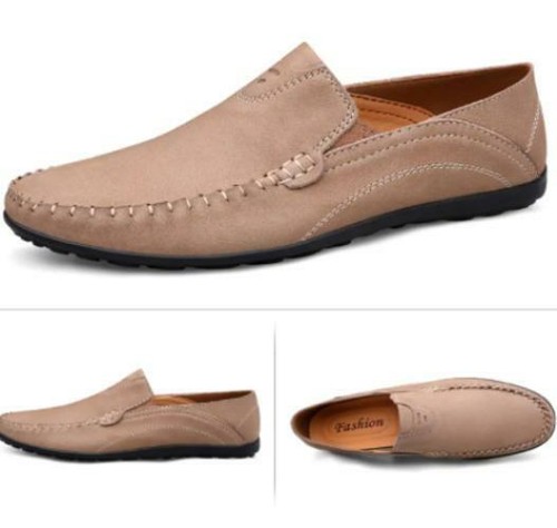 Zapatos de cuero con punta redonda para hombre sin cordones suaves vestido de trabajo zapatos de salón de conducción negocios 2022 - Imagen 13 de 17