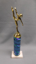 modern dancer trophy blue swirl marble base