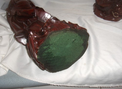 Vintage Pair Kwan Yin Carved Rosewood Statue Figurine Sculpture Chinese Buddhist - Picture 12 of 20