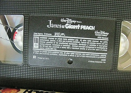 Disney "James And The Giant Peach" VHS Movie In Clamshell Case - Picture 2 of 11