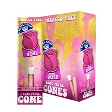 BLUNTS N ROSES Pre Rolled Rose Petal Infused Cones + Glass Tip 10 Total FULL BOX