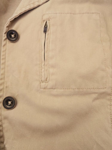 Orvis Jacket Women M Tan Khaki Hidden Button Drawstring Pkt Decor Stitch Stretch - Picture 11 of 17