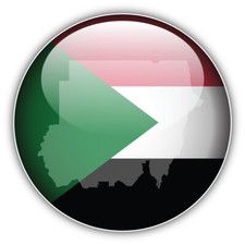 Sudan Glossy Flag Map Label Car Bumper Sticker Decal