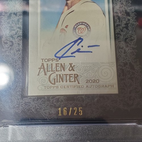 2020 Topps Allen & Ginter Carter Kieboom Mini Auto Black PSA 9, Pop 1, #/25.  - Picture 3 of 5