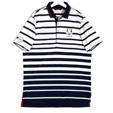 Camisa Polo Golf Ralph Lauren Para Hombre L Ryder Cup Parche 2016 PGA Avellana Rayas