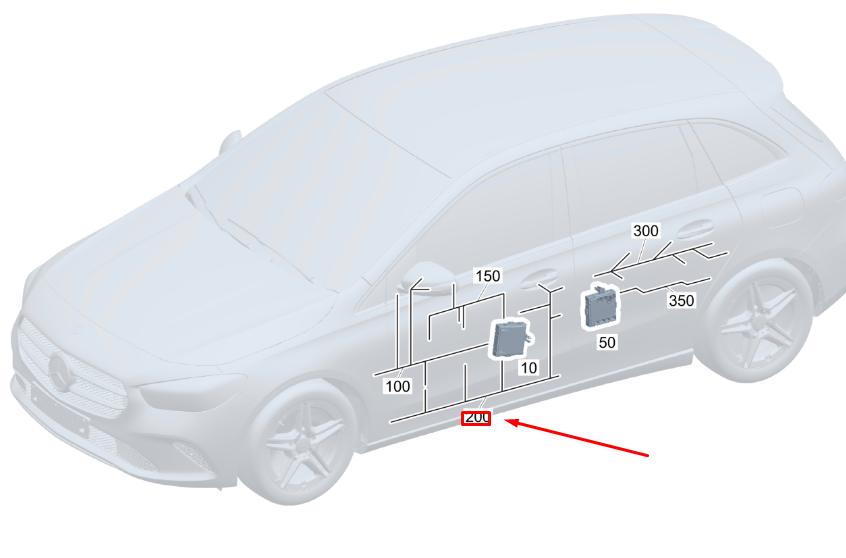 Câble de porte avant gauche neuf pour Mercedes-Benz GLA H247 AMG A1775409210