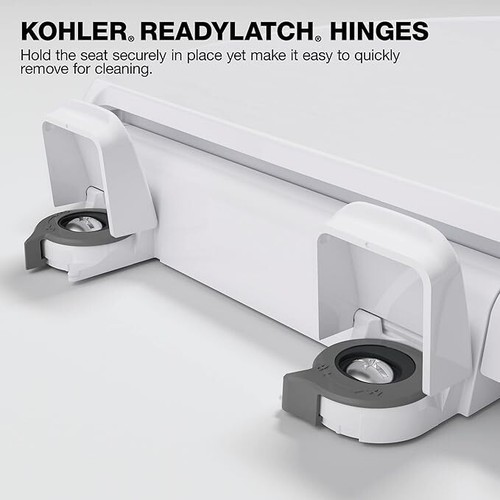 WHITE Kohler K-75796 Cachet Elongated Toilet Seat Quiet-Close Night Light - Picture 3 of 4