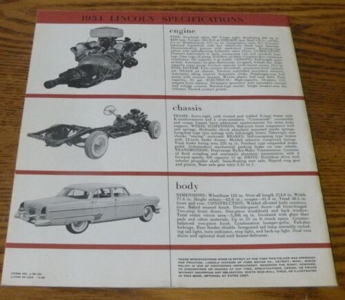 Folleto Lincoln Cosmopolitan and Capri Facts 1954 excelente estado - Imagen 3 de 4