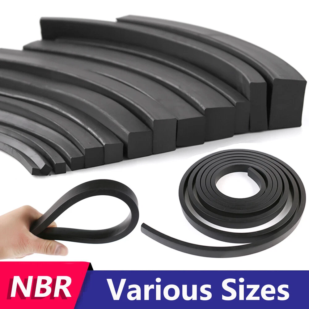 NBR Square/Flat Rubber Sealing Strip Solid Nitrile Flexible Gasket Oil  Resistant