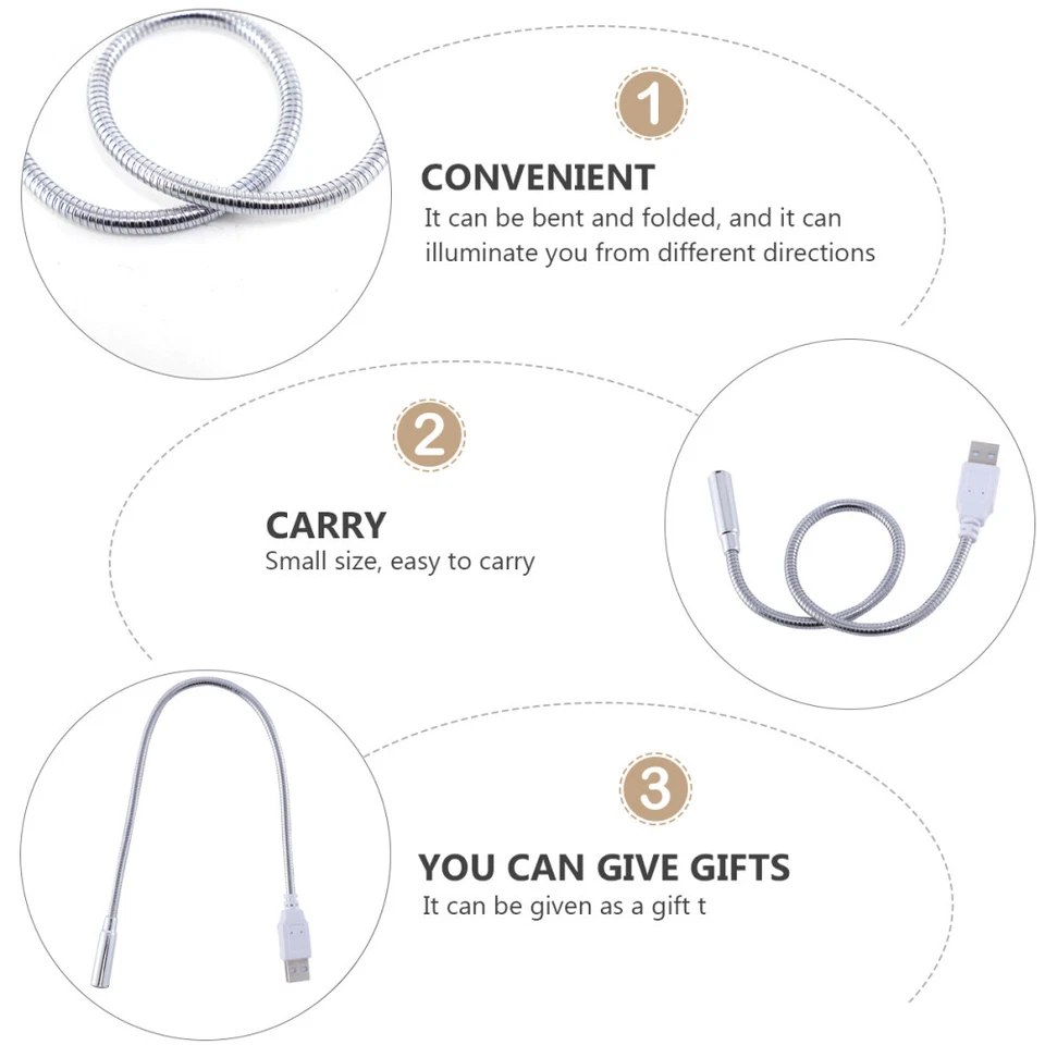 4PCS Reading USB Lamp USB Laptop Lamp USB LED Notebook Night Light New - Image 3 of 4