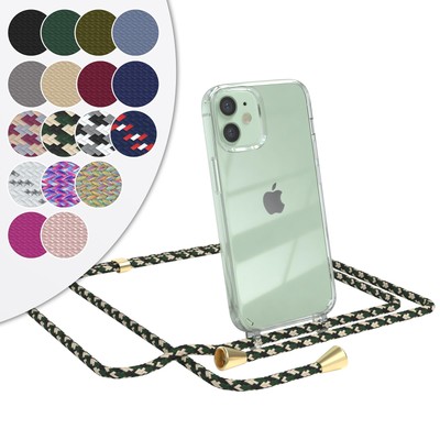 EAZY CASE für Apple iPhone 12 Mini Hülle Band Handykette Silikon Hülle Cover TPU