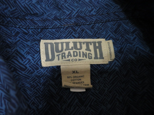 Duluth trading 38920 Men's Blue Org.Cotton Canyoneer LS Printed Shirt Sz XL - Picture 3 of 9