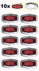 10x LED 12V Red Chrome Rear Side Marker Lights Car Tipper Van Bus Truck Lorry