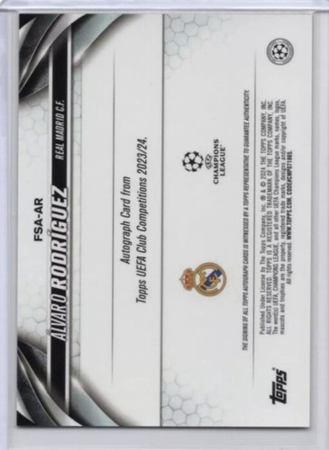 2023-24 TOPPS CHROME UEFA CC #FSA-AR Alvaro Rodriguez Future Stars Autogramm - Bild 2 von 2