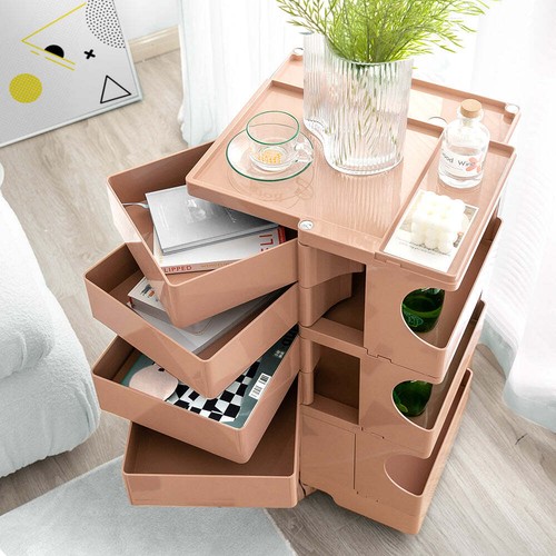 NNEDSZ Bedside Table Side Tables Nightstand Organizer Replica Boby Trolley 5Tier - Picture 7 of 10