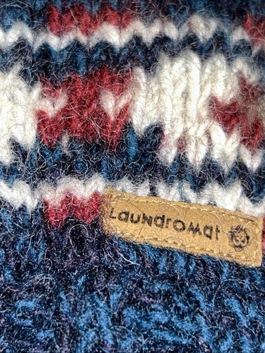 LAUNDROMAT WOOL ZIP THUNDERBIRD SOUTHWESTERN HORIZON, LINED SWEATER JACKET S/M - Picture 5 of 6
