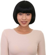 Adult Women's Short Bob Style Wig with Bangs, Multiple Color Options