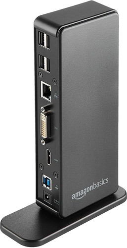 Amazon Basics USB 3.0 Universal Laptop Dual Monitor Docking Station - Picture 2 of 4