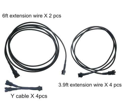 Extensión de cable de alimentación negro con cable RGB 2 en 1 Plug And Play Y para Rock Led - Imagen 1 de 11
